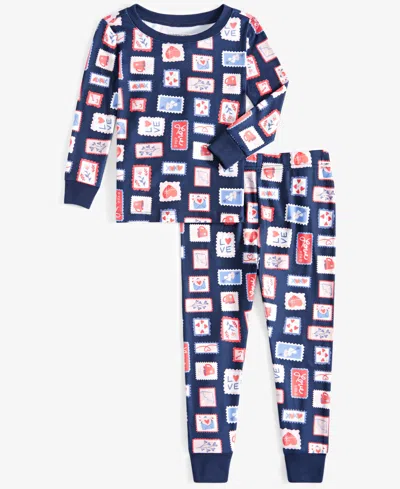 Family Pajamas Babies' Toddler Valentine's Day Stamps Pajama Set, Created For Macy's In Vday Stamp