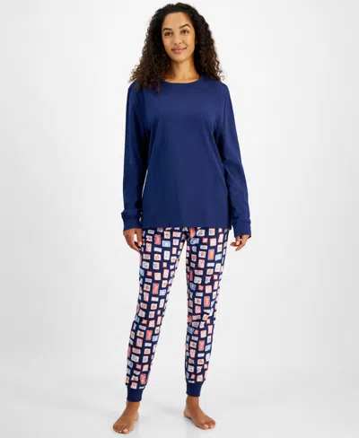 Family Pajamas Women's Valentine's Day Stamps Pajama Set, Exclusively At Macy's In Vday Stamp
