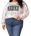 Fan Girl Clothing Fighting Hawks Vintage Oversized Crew Sweatshirt In Ash Gray
