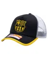 Fan Ink Men's And Women's Black Barcelona Strike One8th Trucker Adjustable Hat In Black