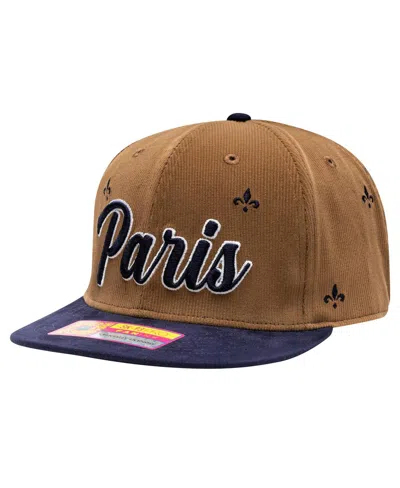 Fan Ink Men's Brown/navy Paris Saint-germain Whiskey Adjustable Hat In Brown,navy