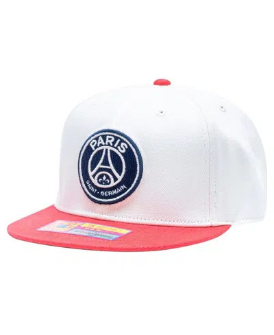 Fan Ink Men's White/red Paris Saint-germain Evolve Snapback Hat In White,red