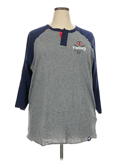 Pre-owned Fanatics 3/4 Sleeve T-shirt In Gray