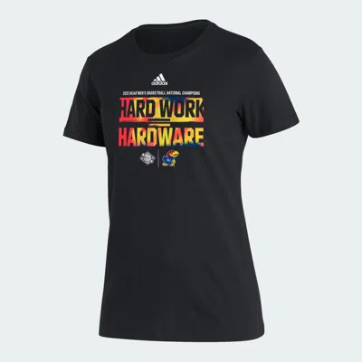 Fanatics Adidas Women's Black Kansas Jayhawks 2022 Ncaa Men's Basketball Tournament March Madness National Ch In Black,ncaa