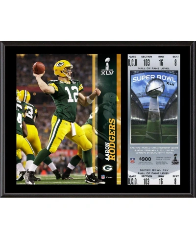 Fanatics Authentic Aaron Rodgers Green Bay Packers 12'' X 15'' Super Bowl Xlv Plaque With Replica Ticket In Multi
