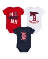 FANATICS BABY BOYS AND GIRLS FANATICS BOSTON RED SOX FAN PENNANT 3-PACK BODYSUIT SET