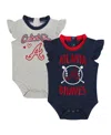 Fanatics Baby Boys And Girls  Navy, Gray Houston Astros Two-pack Fan Bodysuit Set In Navy,gray