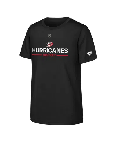 Fanatics Kids' Big Boys And Girls Black Carolina Hurricanes Authentic Pro Wordmark T-shirt