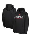 Fanatics Big Boys And Girls Black New Jersey Devils Authentic Pro Rink Raglan Hoodie In Black