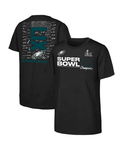 Fanatics Kids' Big Boys And Girls Black Philadelphia Eagles Super Bowl Lix Champions Roster T-shirt