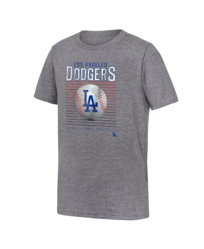 Fanatics Kids' Big Boys And Girls  Gray Los Angeles Dodgers Relief Pitcher Tri-blend T-shirt