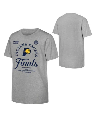 Fanatics Big Boys And Girls Gray Indiana Pacers 2025 Nba Eastern Conference Champions Locker Room T-shirt