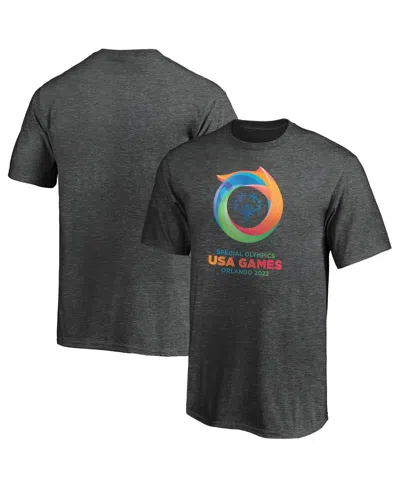 Fanatics Kids' Big Boys And Girls Heather Charcoal 2022 Special Olympics Usa Games Primary Logo T-shirt In Black