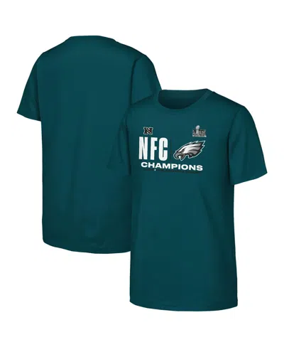 Fanatics Big Boys And Girls Midnight Green Philadelphia Eagles 2024 Nfc Champions Hail Mary T-shirt