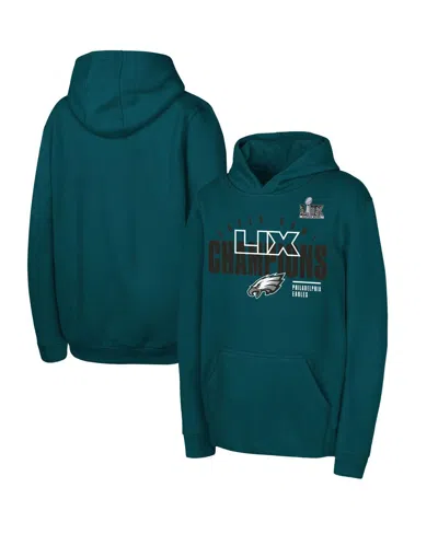 Fanatics Kids' Big Boys And Girls Midnight Green Philadelphia Eagles Super Bowl Lix Champions Iconic Victory Pullov