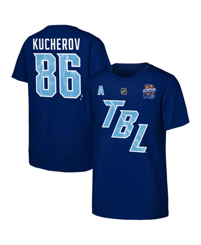 Fanatics Kids' Big Boys And Girls Nikita Kucherov Blue Tampa Bay Lightning Alternate Captain 2026 Stadium Series T-