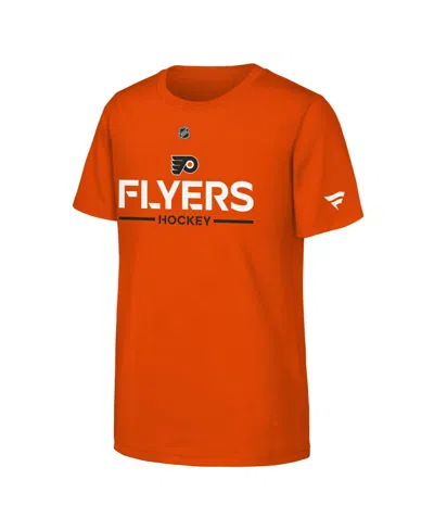 Fanatics Kids' Big Boys And Girls Orange Philadelphia Flyers Authentic Pro Wordmark T-shirt