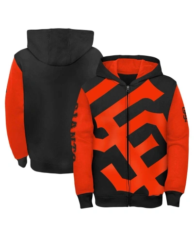 Fanatics Kids' Big Boys  Black, Orange San Francisco Giants Postcard Full-zip Hoodie Jacket In Black,orange