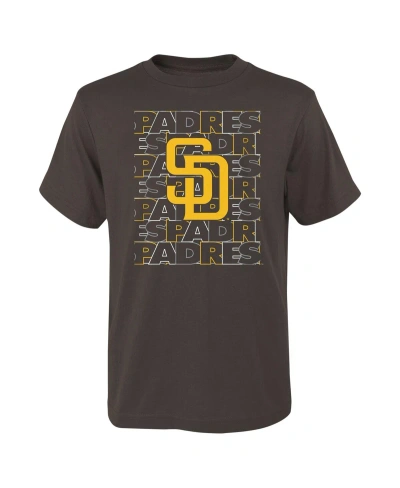 Fanatics Kids' Big Boys  Brown San Diego Padres Letterman T-shirt