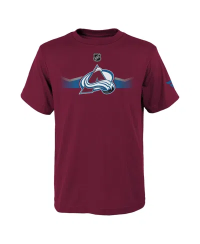Fanatics Kids' Big Boys  Branded Burgundy Colorado Avalanche Authentic Pro Logo T-shirt