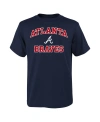 Fanatics Big Boys  Navy Atlanta Braves Heart And Soul T-shirt In Navy
