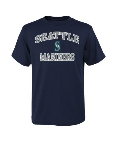 Fanatics Kids' Big Boys  Navy Seattle Mariners Heart & Soul T-shirt