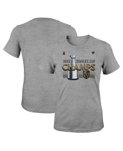 Fanatics Kids' Big Girls  Branded Heather Gray Vegas Golden Knights 2023 Stanley Cup Champions Locker Room