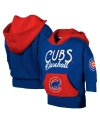 FANATICS BIG GIRLS FANATICS ROYAL CHICAGO CUBS TEAM PRACTICE FASHION THREE-QUARTER SLEEVE PULLOVER HOODIE