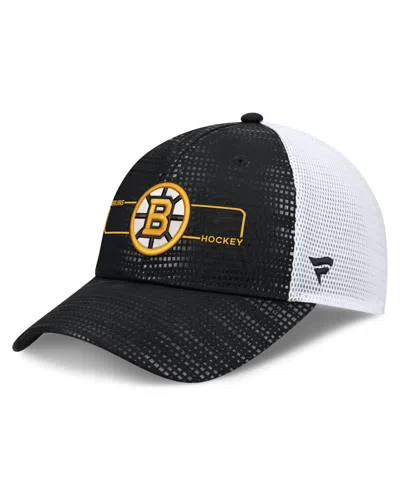 Fanatics Boston Bruins Rink Trucker Snapback Hat In Black,white
