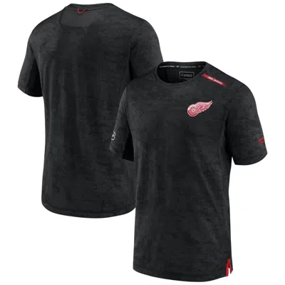 Fanatics Branded Black Detroit Red Wings Authentic Pro Rink Premium Camo T-shirt