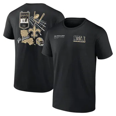 Fanatics Branded Black New Orleans Saints Split Zone T-shirt