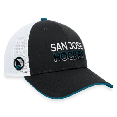 Fanatics Branded Black San Jose Sharks Alternate Authentic Pro Rink Trucker Adjustable Hat