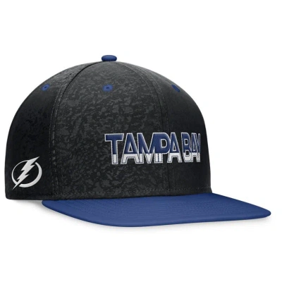 Fanatics Branded Men's Black/blue Tampa Bay Lightning Alternate Jersey Adjustable Snapback Hat In Blk,blucob
