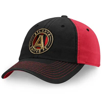 Fanatics Branded Black/burgundy Atlanta United Fc Iconic Blocked Fundamental Adjustable Hat In Multi