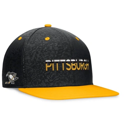 Fanatics Branded Black/gold Pittsburgh Penguins Authentic Pro Alternate Jersey Snapback Hat In Black,gold
