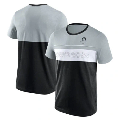 Fanatics Branded Men's Black/gray Paris 2024 La28 Edge Depth Outline Panel T-shirt In Black Gray