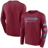 FANATICS FANATICS BRANDED BURGUNDY COLORADO AVALANCHE STRIKE THE GOAL LONG SLEEVE T-SHIRT