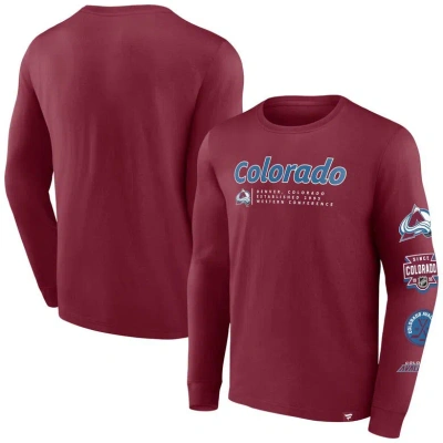 Fanatics Branded Burgundy Colorado Avalanche Strike The Goal Long Sleeve T-shirt