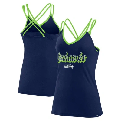 Fanatics Branded College Navy Seattle Seahawks Go For It Strappy Crossback Tank Top