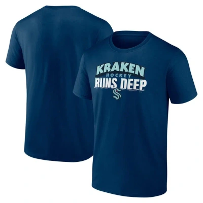 Fanatics Branded Deep Sea Blue Seattle Kraken Local T-shirt In Navy