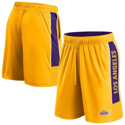 Fanatics Branded Gold Los Angeles Lakers Game Winner Defender Shorts