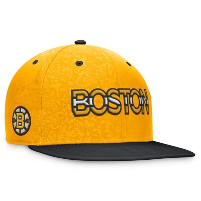 Fanatics Branded Gold/black Boston Bruins Authentic Pro Snapback Hat In Gold,black