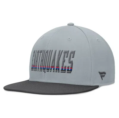 Fanatics Branded Gray San Jose Earthquakes Smoke Snapback Hat
