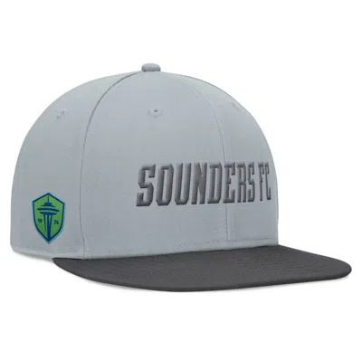 Fanatics Branded Gray/black Seattle Sounders Fc Smoke Snapback Hat