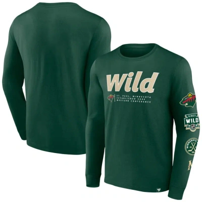 Fanatics Branded Green Minnesota Wild Strike The Goal Long Sleeve T-shirt