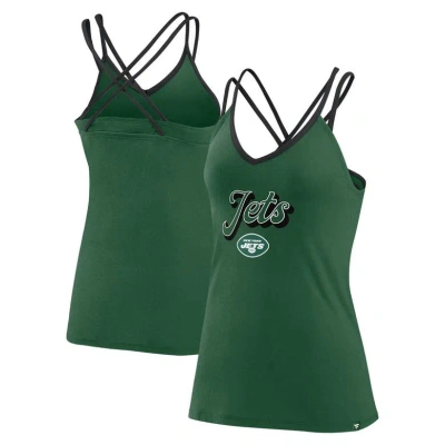 Fanatics Branded Green New York Jets Go For It Strappy Crossback Tank Top