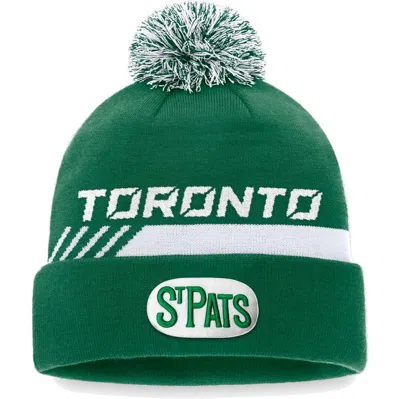 Fanatics Branded Green Toronto St. Pats Authentic Pro Locker Room Alternate Logo Cuffed Knit Hat Wit
