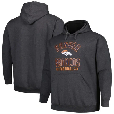 Fanatics Branded Heather Charcoal Denver Broncos Big & Tall Pullover Hoodie