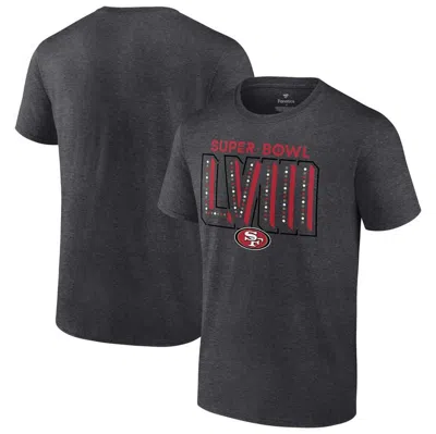 FANATICS FANATICS BRANDED  HEATHER CHARCOAL SAN FRANCISCO 49ERS SUPER BOWL LVIII BIG & TALL T-SHIRT