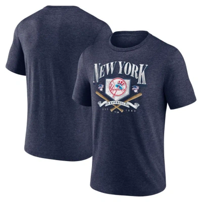 Fanatics Branded Heather Navy New York Yankees Home Team Tri-blend T-shirt